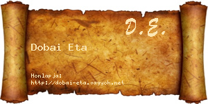 Dobai Eta névjegykártya